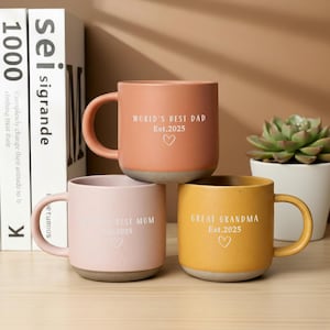 Benutzerdefinierte Home & Living Keramikbecher, personalisieren Text Kaffeetasse, Housewarming Geschenk, gravierte Name Becher Geschenk für ihn, sie, Mama, Papa, Schwester