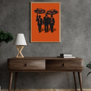Gangster Car art 4 – Minimalist Retrol Wall Art Poster – A4 A3 A2 – Modern Home & Office Decor