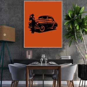 Gangster Car Art Print – Noir Retro Poster – Mafia Home Decor
