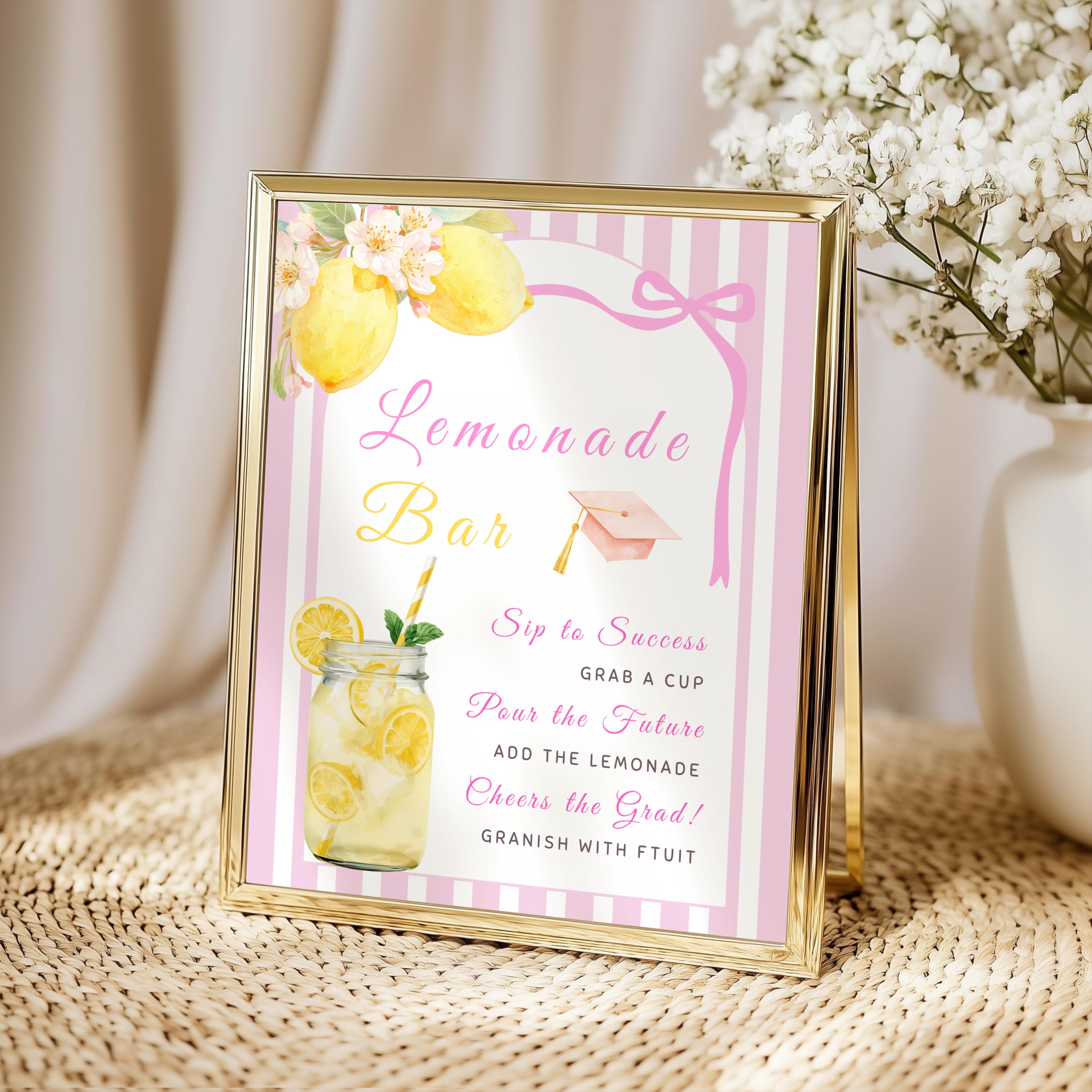 Graduation Lemonade Stand Sign Freshly Graduated Lemonade Bar Sign, Lemon Party Sign, Drink Station ...