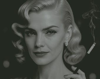 Black and White Film Noir Art Print : Classic Femme Fatale Poster | THE PORTRAIT