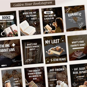 Book review Instagram post templates for bloggers and readers