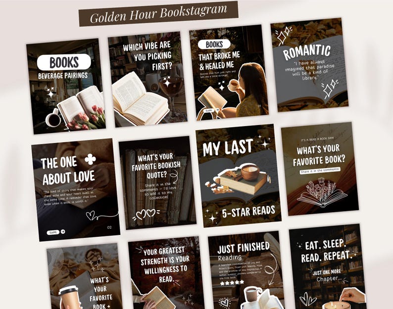 Book review Instagram post templates for bloggers and readers