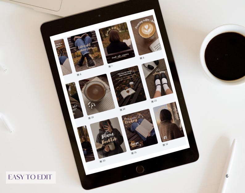Brown aesthetic BookTok and Bookstagram Canva posts