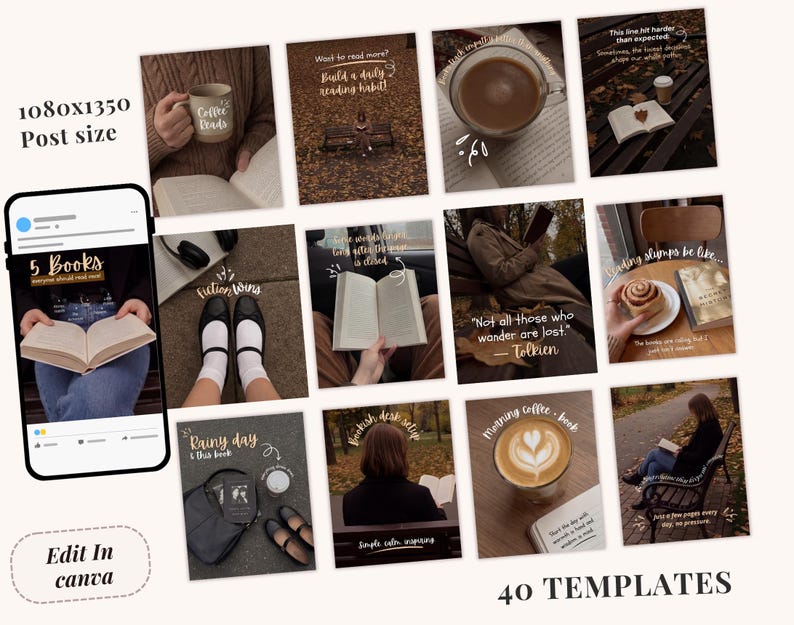 Aesthetic Bookstagram posts for authors and book reviewers