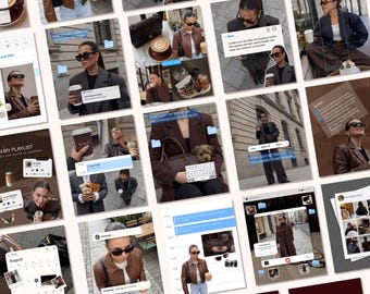 60 Trendy iOS Core Instagram Templates, Content Creator, SMM Viral Digital Marketing Post, Aesthetic Scrapbook, Bold Blue Instagram Post Kit