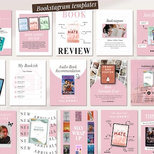 Romance author Instagram templates with cozy and modern bookish designs