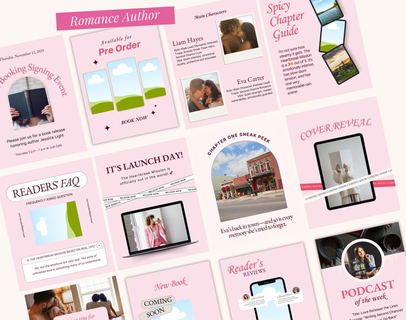 Golden hour aesthetic Bookstagram templates with warm, cozy tones
