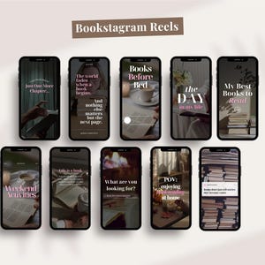 Bookstagram reels cover templates for Instagram video content