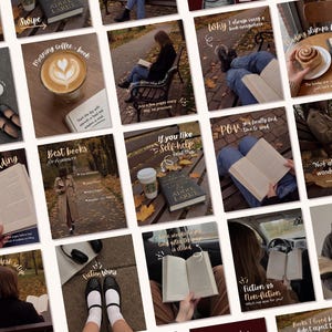 Brown aesthetic Instagram templates for BookTok creators