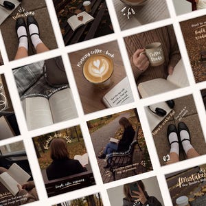 Brown Bookstagram Canva templates for book lovers and readers