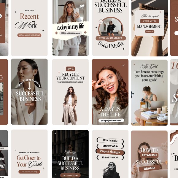 Trendy Brown Aesthetic Viral Reel Covers, Bold Luxury SMM Content Creator, UGC, Personal Brand Modern Instagram Reel Covers Canva templates