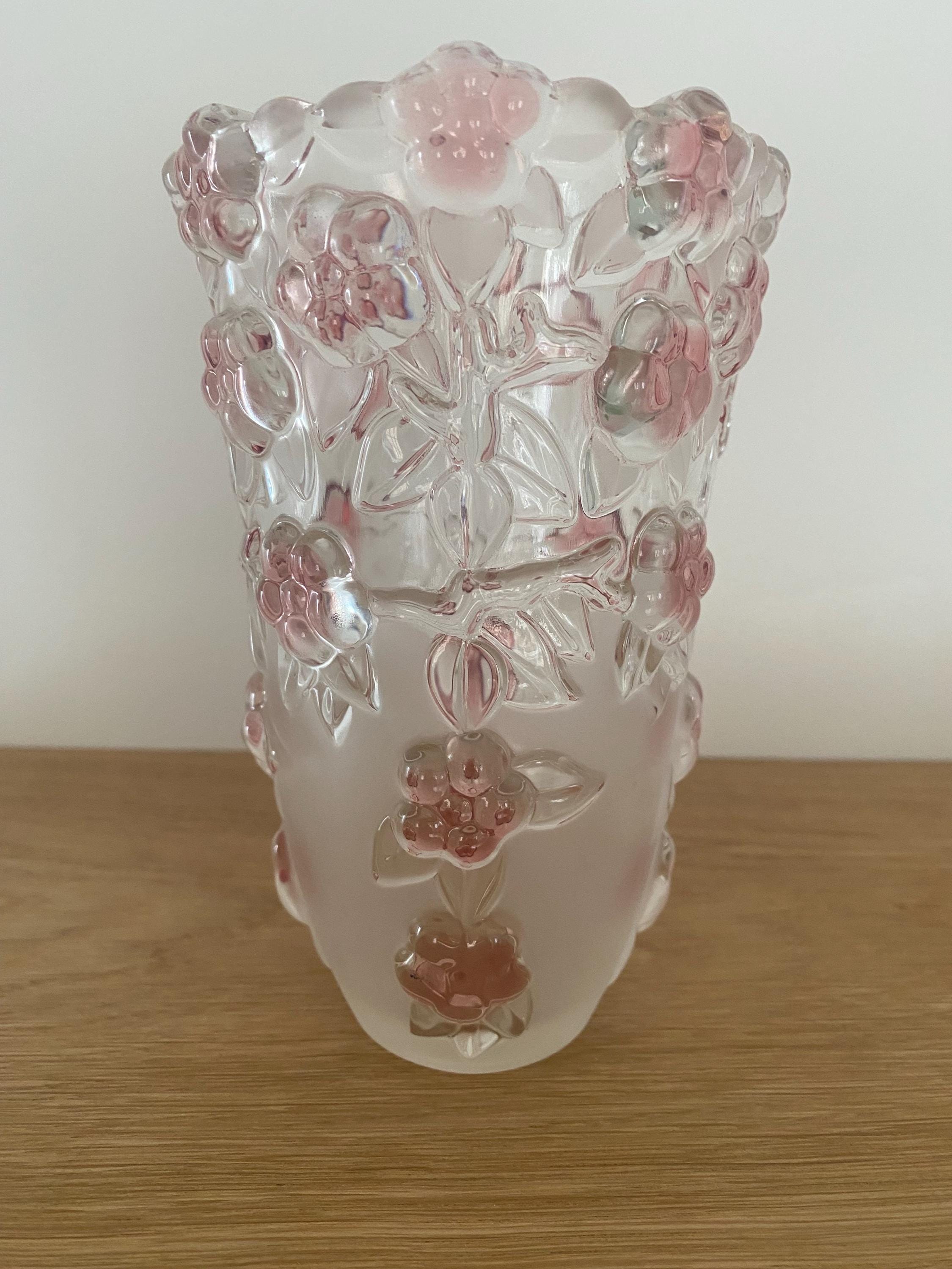 〈ヴィンテージ〉ピンク水晶の柱のような花瓶 ヴィンテージ〉ピンク水晶の柱のような花瓶 ガラス 花瓶