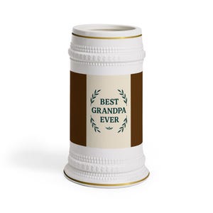 Best Grandpa Ever Beer Stein Mug, Personalized Gift for Dad, Father&#39;s Day or Birthday Celebration, Unique Grandpa Gift