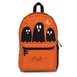 Halloween Ghosts Backpack, Spooky School Bag, Fall Essentials, Trick or Treat Gear, Unique Gift for Kids