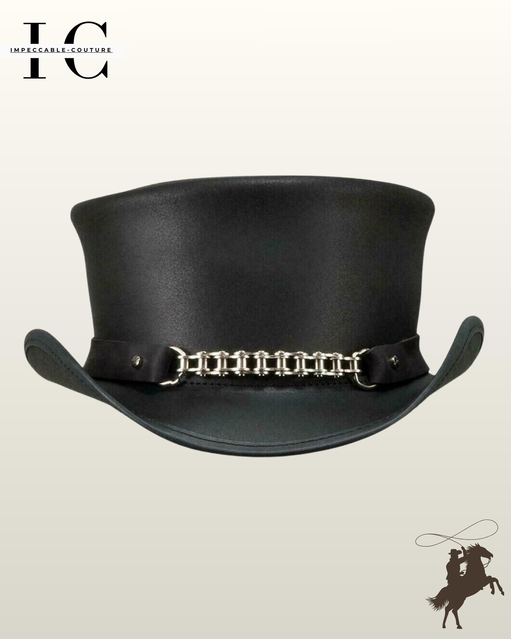 Cappello Americano In Pelle Grigio Taglia S - Nuovo Con Etichette, Stile Cowboy Unisex