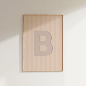 Personalized Alphabet Letter Print | Neutral Nursery Wall Art | Baby Room Initial Poster | Kids Monogram Decor | Digital Download Artwork