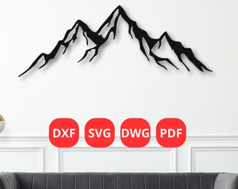 Mountain Silhouette Wall Art: Laser Cut Files (Digital Download)