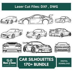 Silhouetten oldtimer: 170+ Supercar DXF-, DWG-bestanden (digitale download)