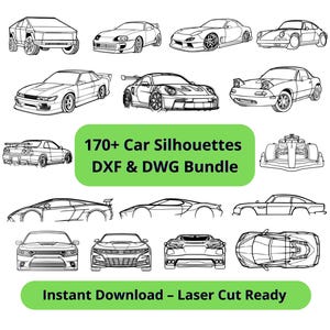 Classic Car Silhouettes: 170+ Supercar DXF, DWG Files (Digital Download)