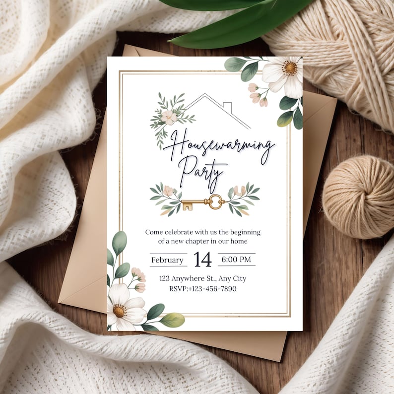 Editable Housewarming Invitation, Housewarming Party Invite, Modern ...