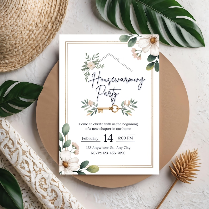 Editable Housewarming Invitation, Housewarming Party Invite, Modern ...