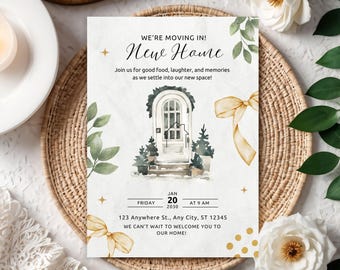 Editable Housewarming Invitation, Housewarming Party Invite, Modern Minimalistic, Home Sweet Home, New Home Card, Printable Template