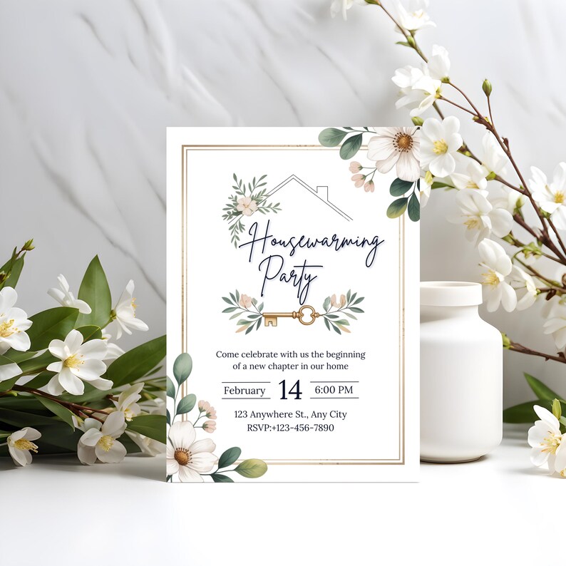 Editable Housewarming Invitation, Housewarming Party Invite, Modern ...