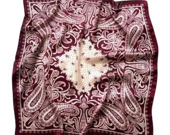 Bandana Silk Scarf, Luxury Square Neck Accessories, Satin Square Scarf, Summer Neckerchief, Silk Hair Scarf, Simple Fashion, Gift For Her