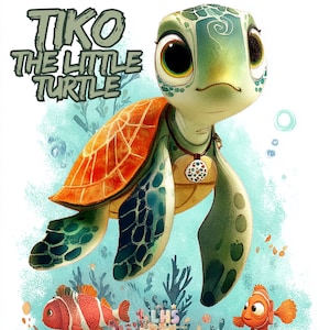 Tiko the Little Turtle | Digital Children&#39;s Storybook PDF | Underwater Adventure Bedtime Story | Kids Ocean Animal eBook | Reading for Kids