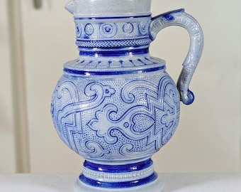Vintage Westerwald Salt-Glazed Stoneware Pitcher