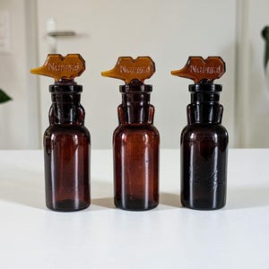 ミッドセンチュリーアンバーガラススポイトボトル3個セット（15ml）