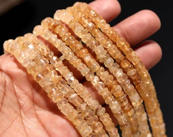 Perles naturelles de quartz rutile doré | Fournitures de fabrication de bijoux en pierres précieuses de 13 pouces