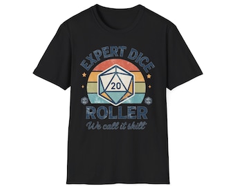 Expert Dice Roller D20 T-Shirt: Funny Gamer RPG Tee