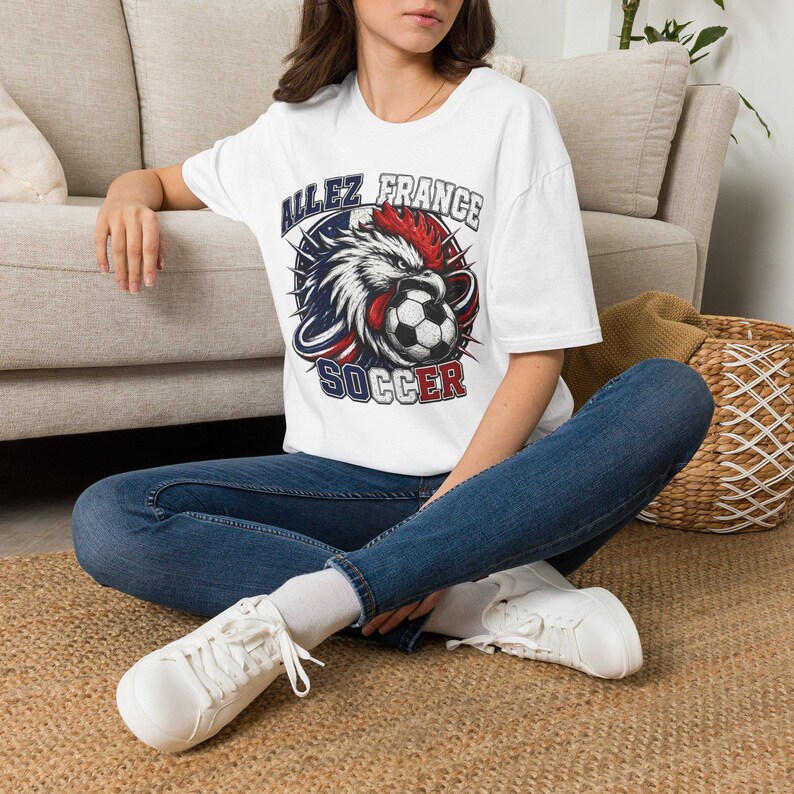 Allez France Rooster Fotbollst-shirt | Fransk fotbollsfant-t-shirt bild 12