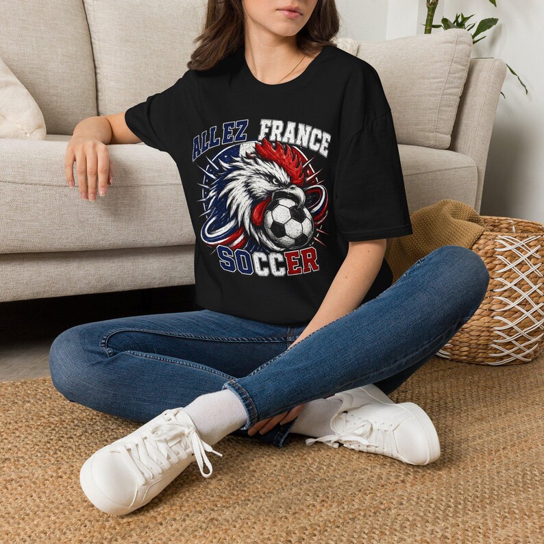 Allez France Rooster Fotbollst-shirt | Fransk fotbollsfant-t-shirt bild 13