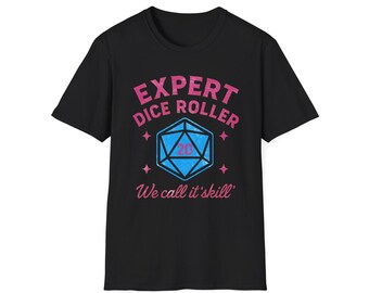 Expert Dice Roller D20 T-Shirt: Funny Gamer RPG Tee