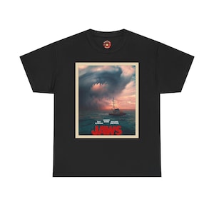 Retro Jaws Movie Tee: 50th Anniversary Heavy Cotton Shirt