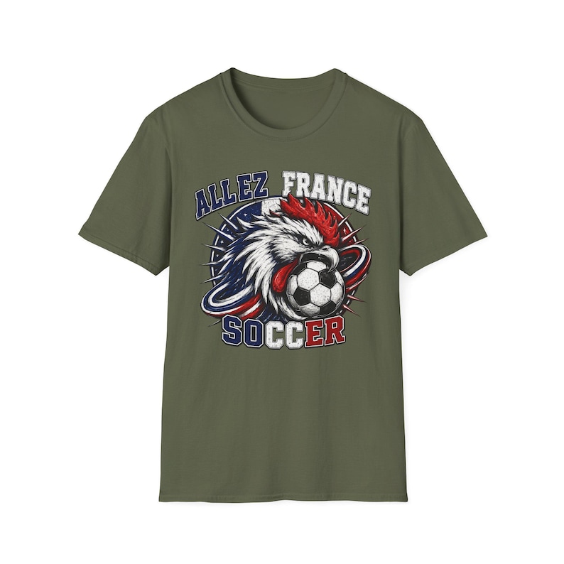 Allez France Rooster Fotbollst-shirt | Fransk fotbollsfant-t-shirt bild 6