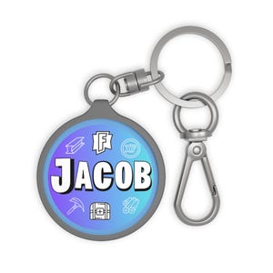 Personalized Gamer Keychain: Acrylic Keyring Tag, RPG Gift