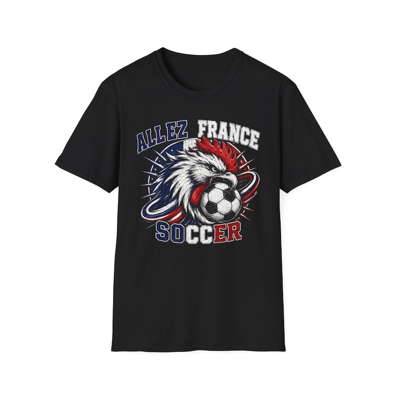 Allez France Rooster Fotbollst-shirt | Fransk fotbollsfant-t-shirt bild 2