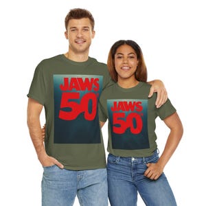 Jaws 50th Anniversary Tee: Vintage Movie Fan Unisex Shirt