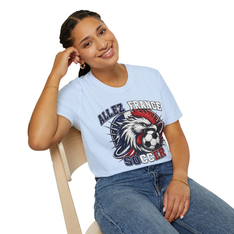 Allez France Rooster Fotbollst-shirt | Fransk fotbollsfant-t-shirt bild 16