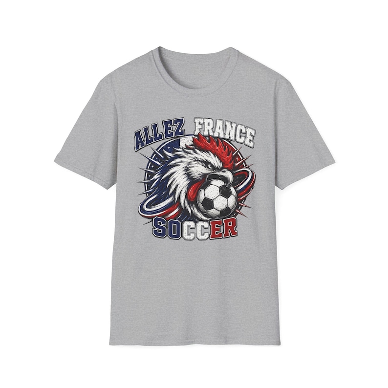 Allez France Rooster Fotbollst-shirt | Fransk fotbollsfant-t-shirt bild 3