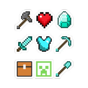 Pixel Art Gaming Stickers: Lustige Aufkleber für Laptop, Wasserflasche