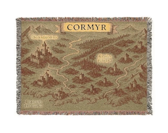 Cormyr Fantasy Map Woven Blanket | D&D Forgotten Realms RPG Map Tapestry