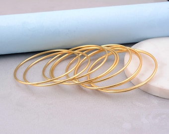 Brass Bangle Set, Gold Stackable Bangles, Minimalist Jewelry, Handmade Boho Bracelets, Ethnic Festival Bangle, Gift for Her