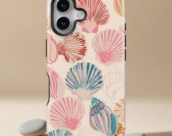 Seashell iPhone Case 17 16 15 14 13 12 11 | Beach Aesthetic Shell Samsung Galaxy S24 S23 S22 S21 S20 Case | Summer Coastal Ocean Phone Cover