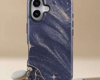 Celestial Stained Phone Case Romantic and Dreamy Night Sky Design, iPhone 17 16 15 14 13 12 Pro Max XS, Samsung S25 S24 S23 S22 S21