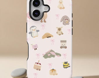 Cute Jellycat Inspired Phone Case, Plush Bunny Phone Cover, Whimsical Fall Phone Accessory, iPhone 17 16 15 14 13 12 11 Pro Max, Samsung S26